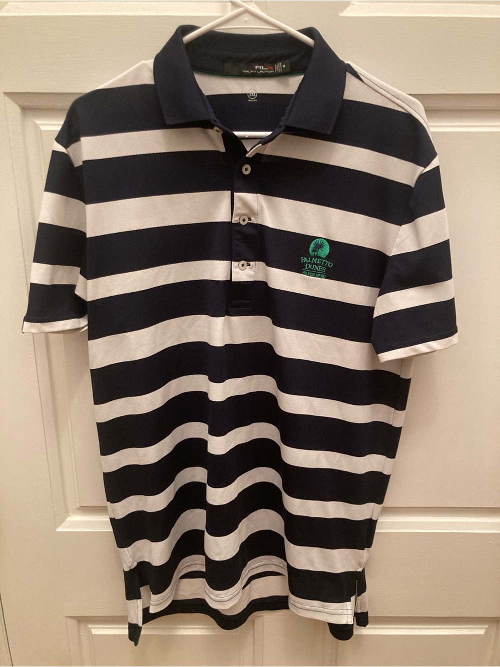 Palmetto Dunes RLX Ralph Lauren Navy & White Striped Polo